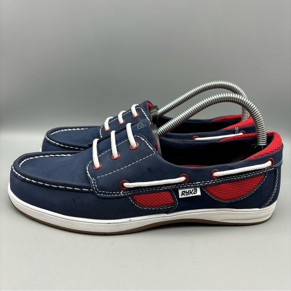 Ryka Blue and Red Flats with Nautical Design